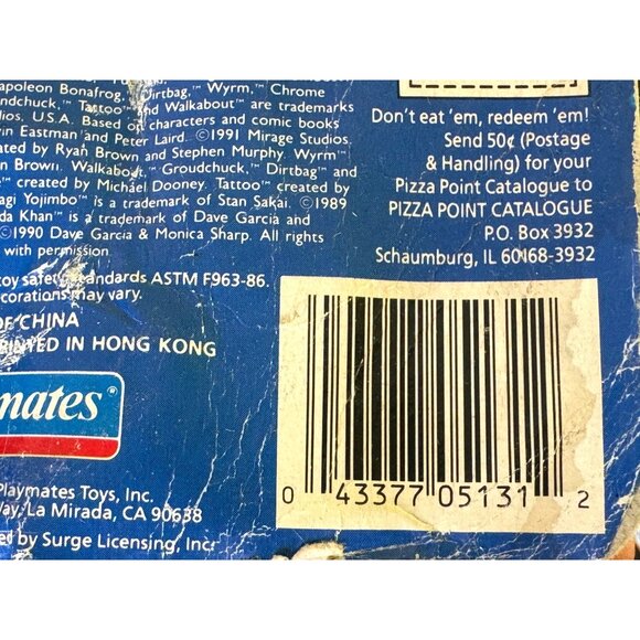 Teenage Mutant Ninja Turtles Tattoo Toy Figure Playmates 1991 Vintage Collectibl - Picture 8 of 8